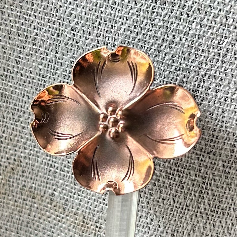 Vintage Stuart NYE Copper Dogwood Brooch